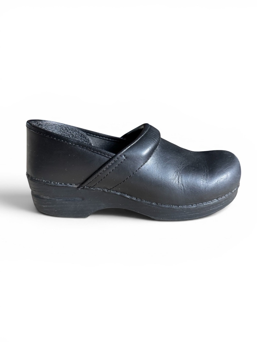 Dansko Black Leather Clogs Nursing Chef Medical Shoes EU 40 Wide (US 9.5-10W)